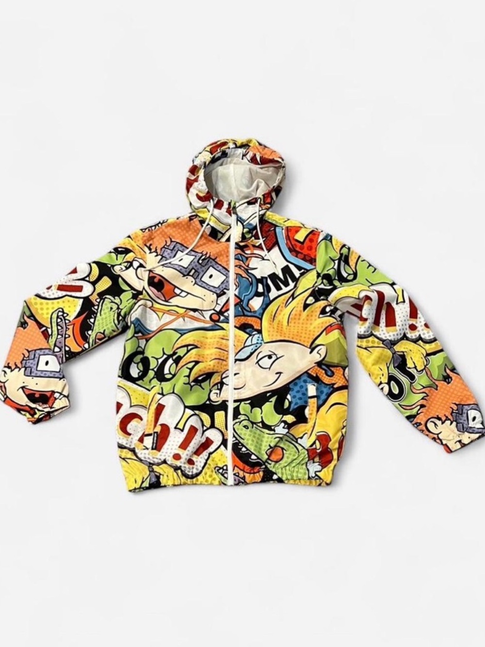 Mens Members Only Colorful Cartoon Hooded Zip-Up Jacket - Multi-Color